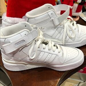 Adidas Kids White High-Top Sneakers